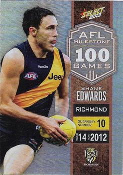 2013 Select AFL Champions - Milestone Game Foils #MG58 Shane Edwards Front